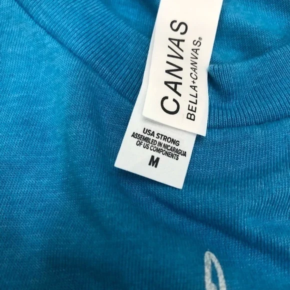 Bad Vibes Don’t Go With My Outfit Tee | Bella + Canvas | Aqua Blue | Size M - Picture 3 of 6